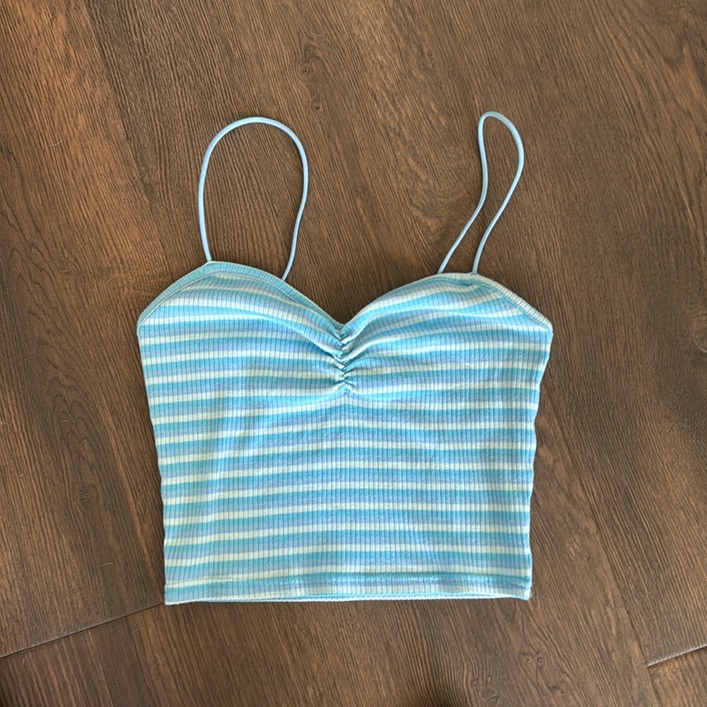 Pacsun basic tank - blue striped XS